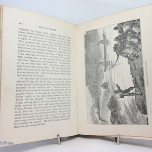 Antique History Book & exploreres  &#39;Heroic Lives&#39; 1905 Antique School textbook picture book English History Illustrated