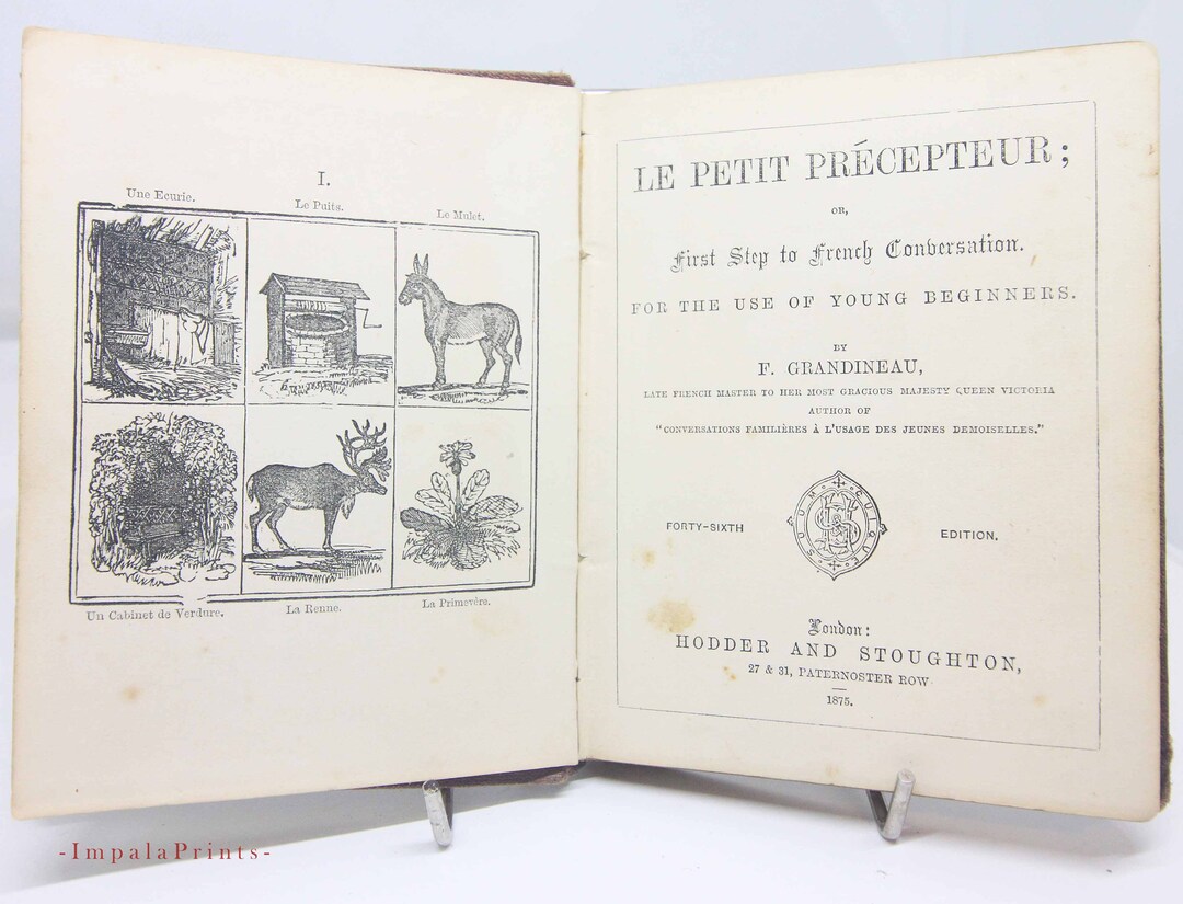 Antique French Language Book 1875 Illustrated Dictionary Antique ...