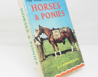Horses and Ponies Pocket Guide Book Equestrian collectable Vintage factual Illustrated Gift gifts Animals