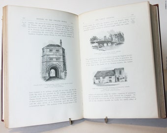 History of the English People, 607 - 1431 Red Antique history Travel guide book History book published 1892