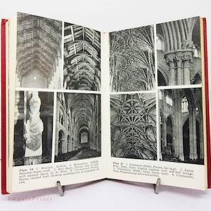 Old English Churches architecture History book illustrated Vintage Guide hardback travel guide Red