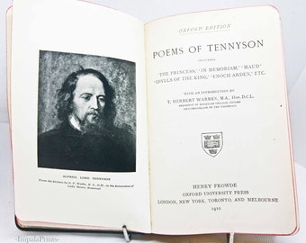 Tennysons Poetical Works 1911 Poems Gift Vintage Book Softback old book antique poetry book