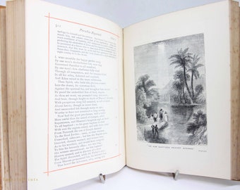 Poetical Works of John Milton 1880  Poetry Book Vintage Book Of Poems Hardback antique poets book Yellow
