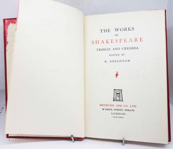 Troilus and Cressida, William Shakespeare 1943 Vintage old book English Classic books Antique gift