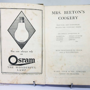 Mrs Beetons Recipes Vintage cook book illustrated old cook Books cookery books Illustrated