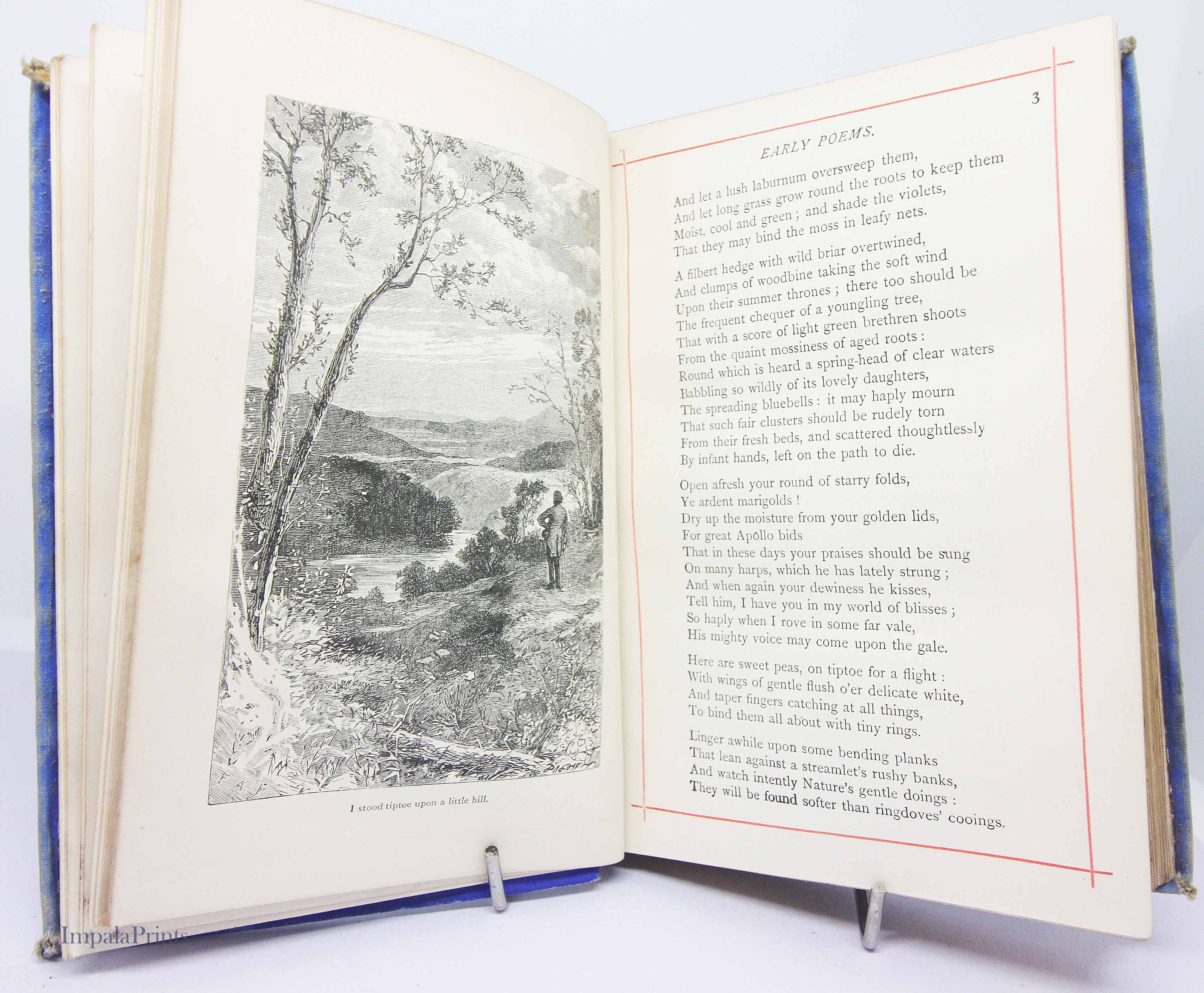 Keats Poetical Works 1892 Antique Book Vintage Hardback Poetry