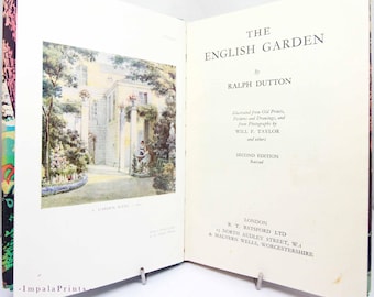 The English Garden 1945 illustrated Vintage Books old book Famous garden design and flower guide