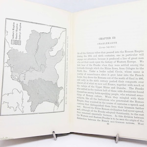 Antique History Book Green &#39;European Histories&#39; 1911 Factual stories biographies textbook picture book English Roman History Illustrated