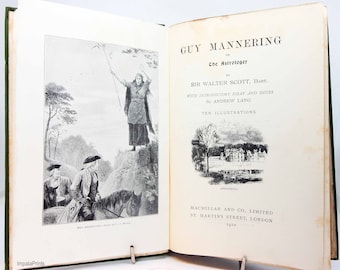 Guy Mannering The Astrologer, Sir Walter Scott 1910 Scottish History book Vintage old Vintage Book Hardback old book gift