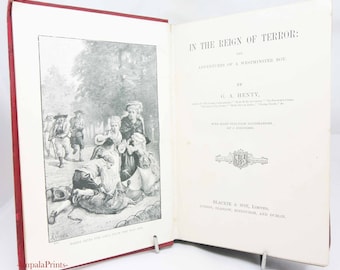 In the Reign of Terror Antique Fiction 1893 Illustrated Antique Hardback Story book Red historic kids book rare