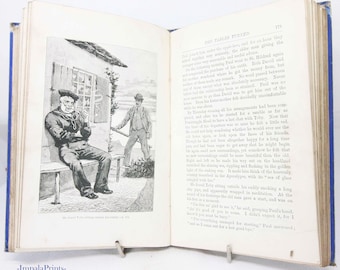 Libro antiguo de 1888, novela victoriana ilustrada, libro escolar infantil.