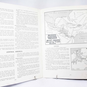 Libro di studio di geografia, libro scolastico degli anni '20, libro di mappe, libro di scienze, libro di scienze, libro regalo per studenti, geologia