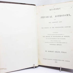 Astronomy book Antique 1800s A Classic Science history book and guide Large Hardback