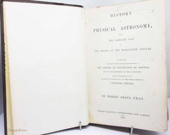 Astronomy book Antique 1800s A Classic Science history book and guide Large Hardback