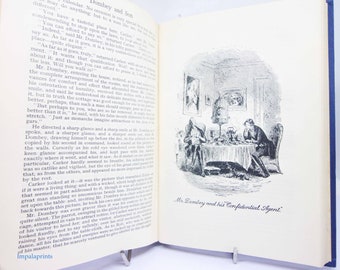Vintage Charles Dickens , Illustrated Dombey and son fictional vintage book old book gift UK Victorian Novel