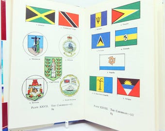 Vintage flag book Vintage Illustrated 1959 Nations Picture book guide Old Retro