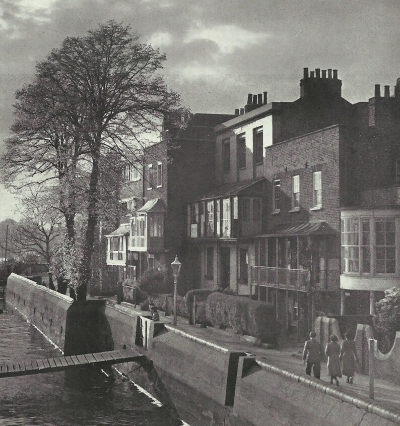 Lower Mall Hammersmith London 1950s vintage Print B & W Etsy