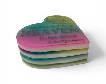 Handmade Rainbow cloud Resin Memorial Heart plaque/Remembrance Gift/ In Loving Memory Gift