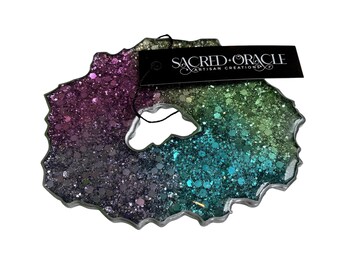 Rainbow Glitter Coaster For Kids/Sparkly Nursery/Bedroom Decor Gift