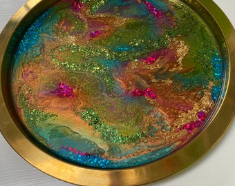 Glitter Heaven Art Resin Cocktail Tray - Serpent Spirit