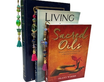 Gold Artisan Bohemian Bejeweled Beaded Bookmark Luxury Gift Czech Glass & Gemstone OOAK Unique Book-Lover Gift