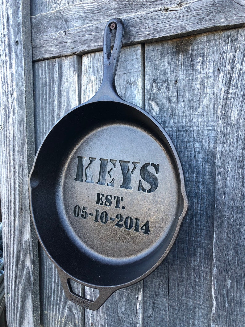 Custom cast iron skillet personalized gifts for him sixth year image 6
