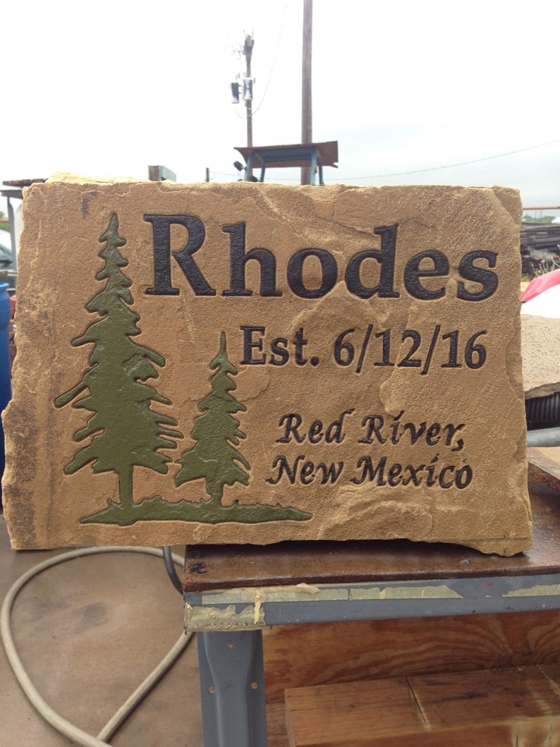 Custom engraved flagstone sign memorial headstone Etsy