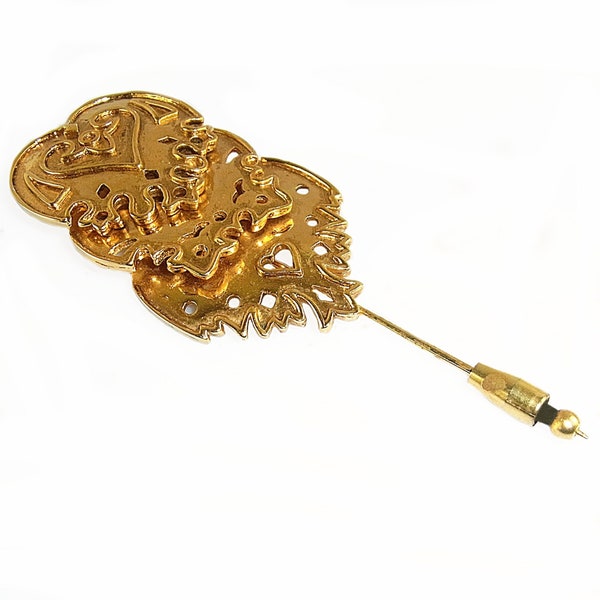 Isabel Canovas very rare gold plated vintage heart brooch - pin from the 1980s.