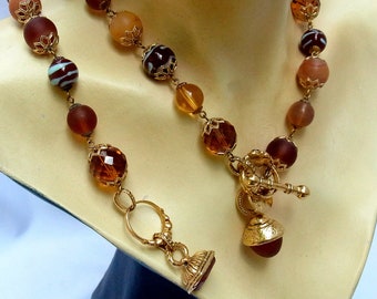 Zoe Coste Made in France, grote vintage haute couture barok kettingset (oorbellen, ketting, armband) uit de jaren 80.