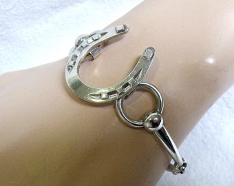 Kollmar & Jourdan vintage 925 (=sterling) silver modernist horseshoe bracelet from the 1970s (Pforzheim, Germany).