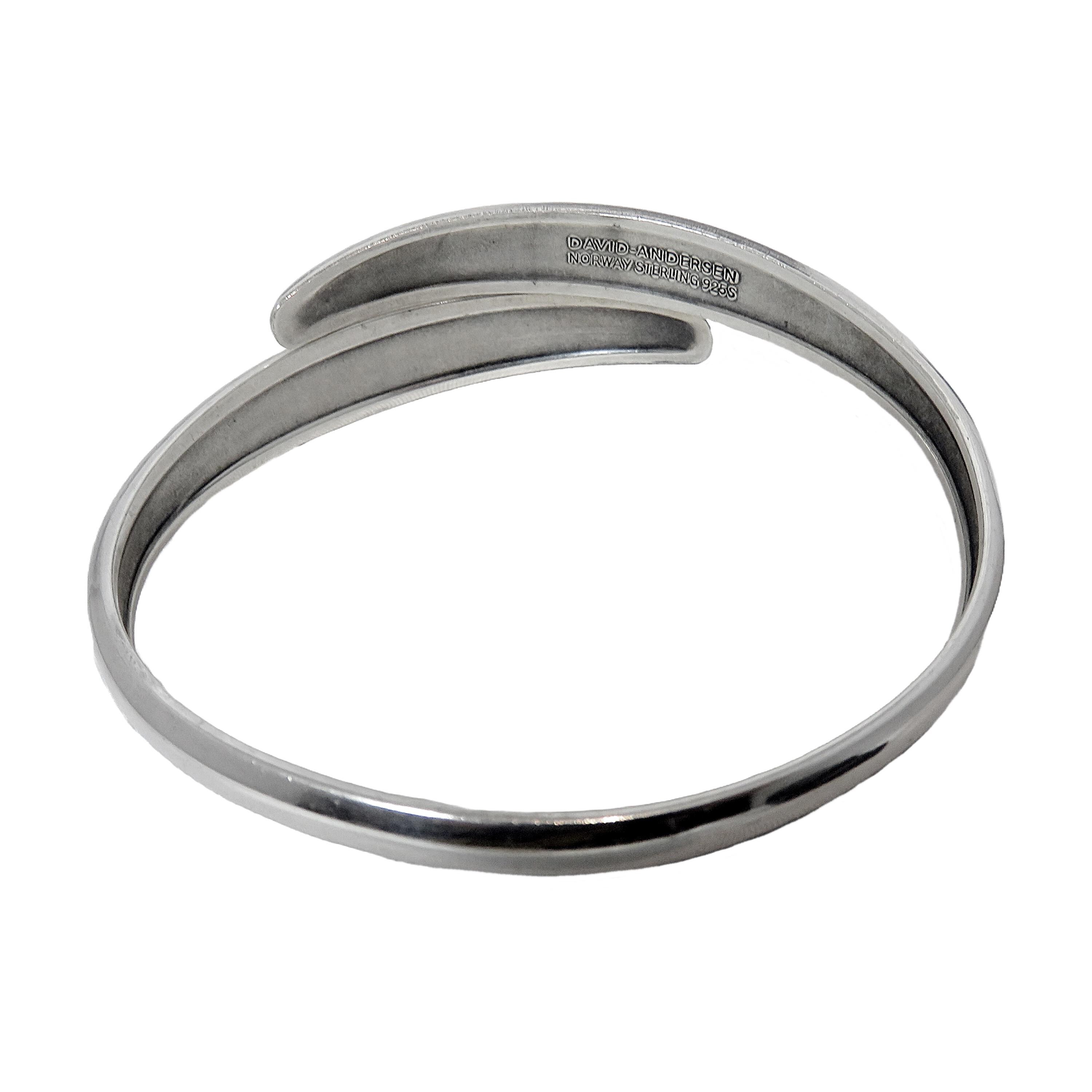 Bracelet Manchette David Andersen Norway Sterling 925 Viking Saga - Années 1960, Argent, État Vintage