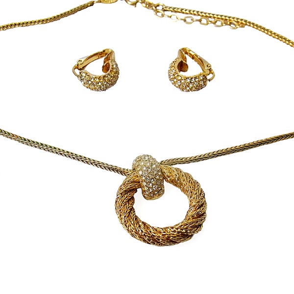 Henkel Grossé Pforzheim Germany (Producer of the Dior Germany jewelry) vintage designer necklace set, 1970s-1980s.