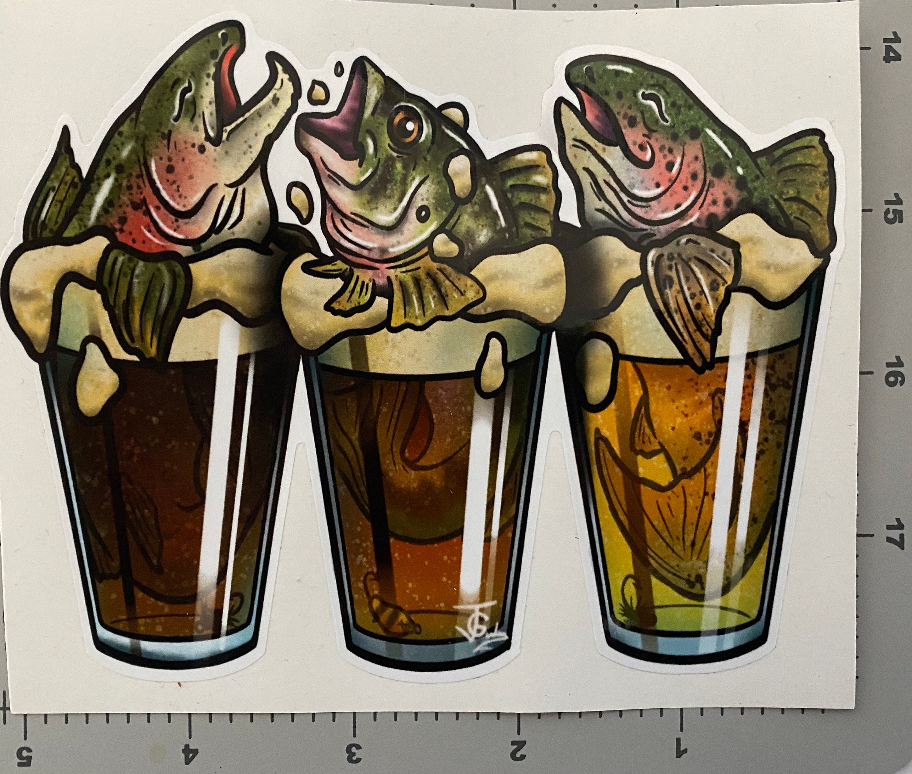 Big Catch! Fishing and Beer Sticker! Waterproof, Dishwasher Safe, FREE ...