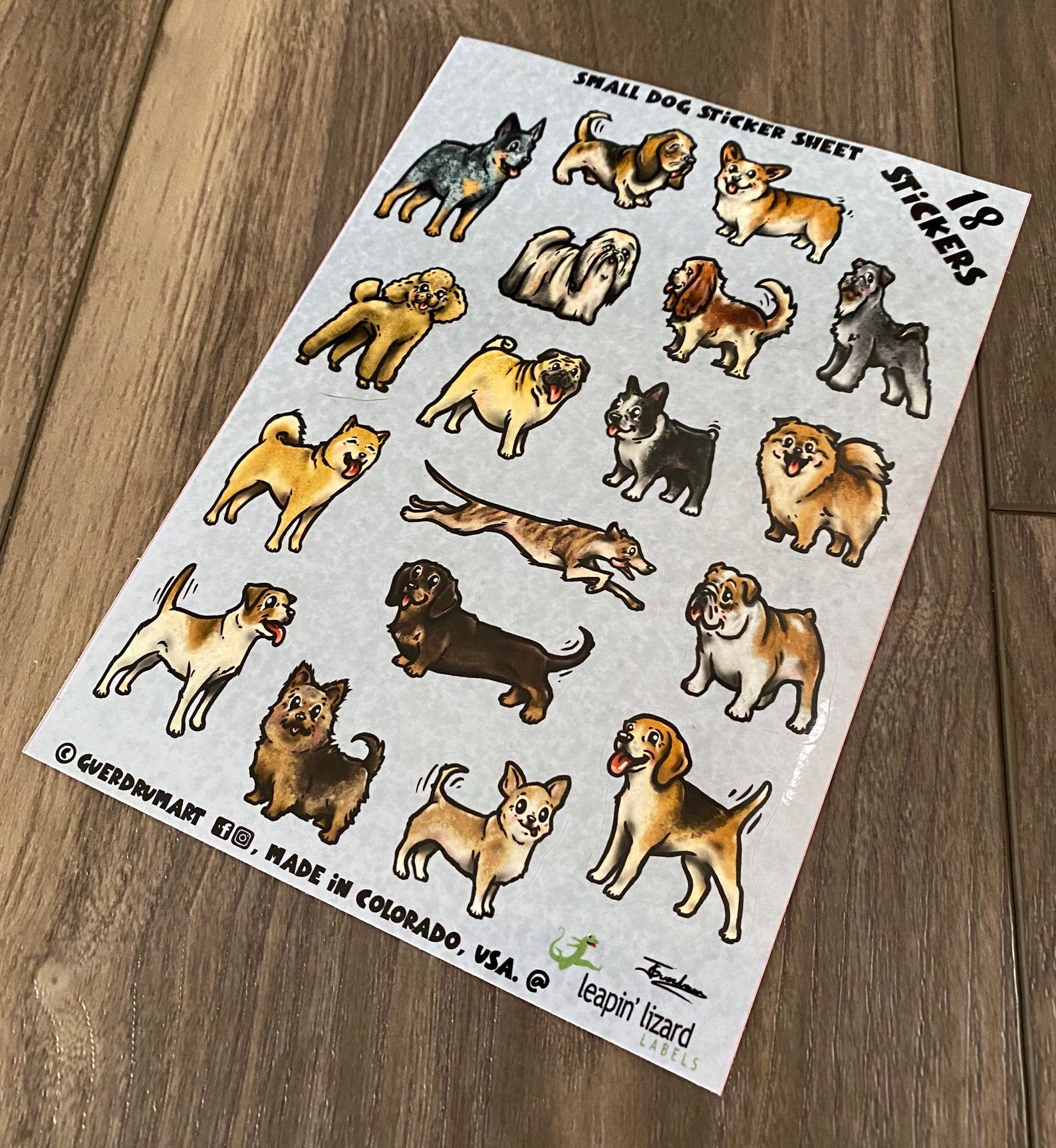 Small Dog Sticker Sheet 18 Waterproof Stickers Etsy.de