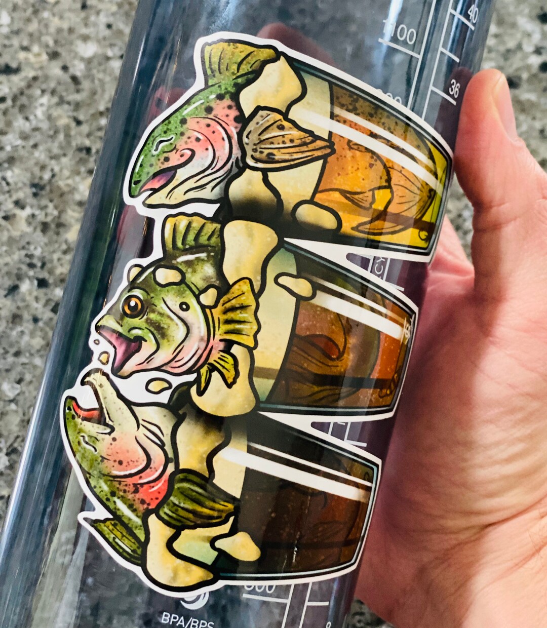 Big Catch! Fishing and Beer Sticker! Waterproof, Dishwasher Safe, FREE ...
