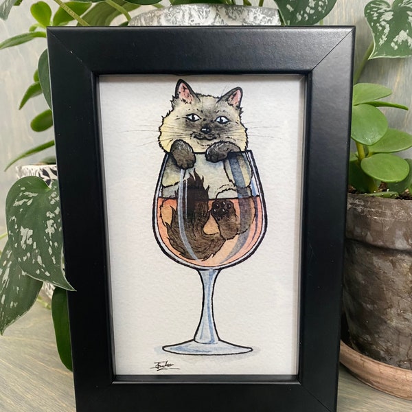 Reassured Ragdoll Rose , Drinking Buddy, Art Print