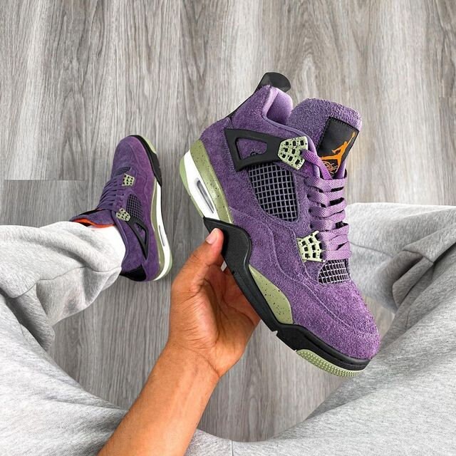 Custom Louis Vuitton x Air Jordan 4 by the Shoe Surgeon “purple