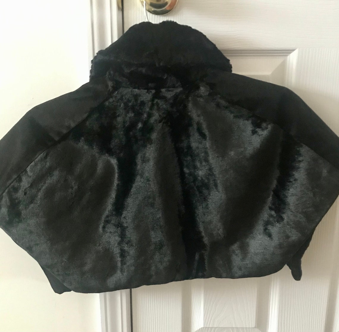 Vintage Black Fur Capelet SM-M | Etsy