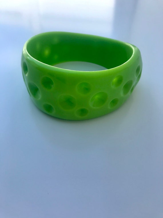 Lime Green Moon Cheese! Lime green plastic chunky