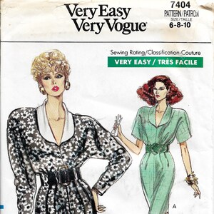 Vogue 7404       Misses/Petite  Dress with Sleeve Variations       Size 6,8,10 or Size 12,14,16  Uncut