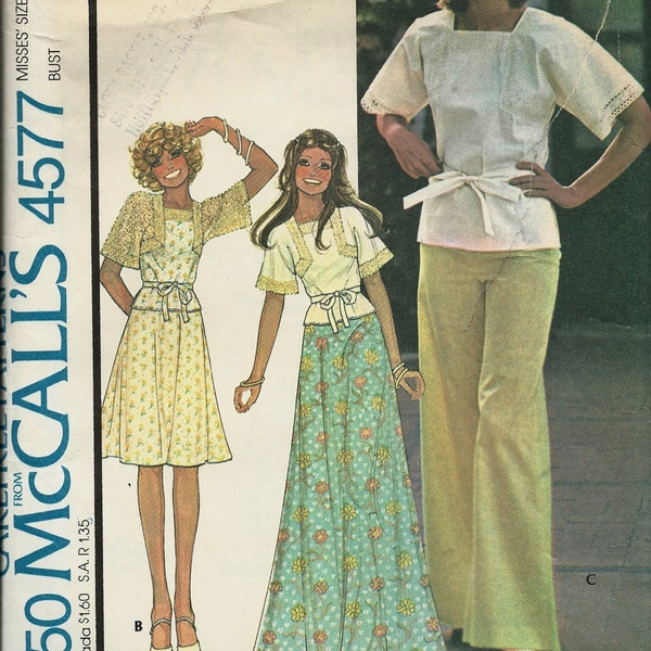 McCall's 4577    Miss Vintage Top, Skirt and Pants Pattern   Size 10   Uncut         C1975