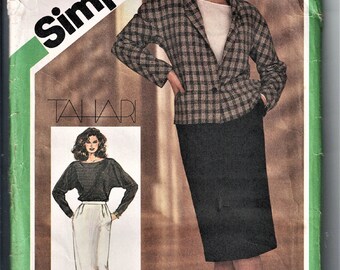 Simplicity 6522 Misses Lined Jacket, Slim Skirt, Pullover Blouse  Size 12   UNCUT