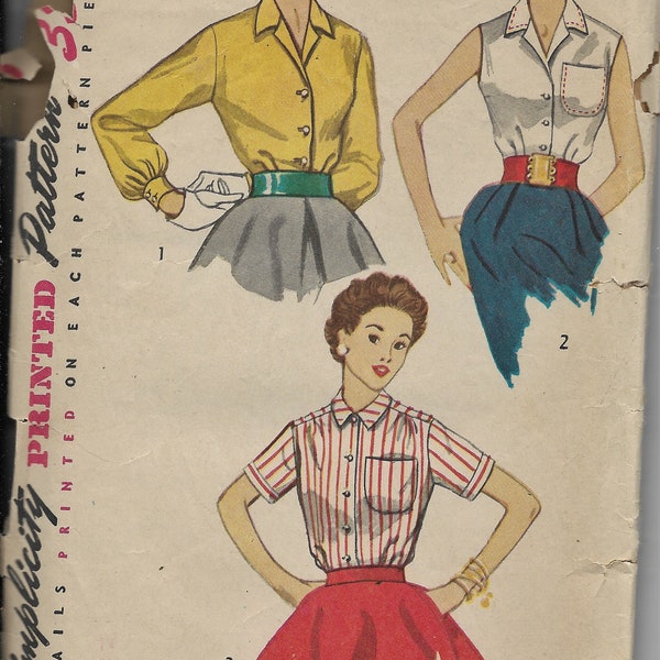 Simplicity  4256      Junior/Misses Vintage Blouse Pattern      Size 14