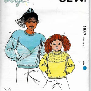 Kwik sew 1857       Girls Loose-Fitting Tops         Size 4-7  or  8-14   Uncut