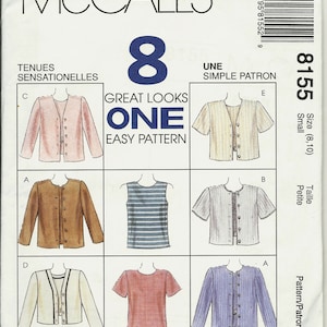 May include: A sewing pattern for a jacket and top. The pattern is called "Great Looks One Easy Pattern" and is for sizes 8-10. The pattern is available in petite and regular sizes.