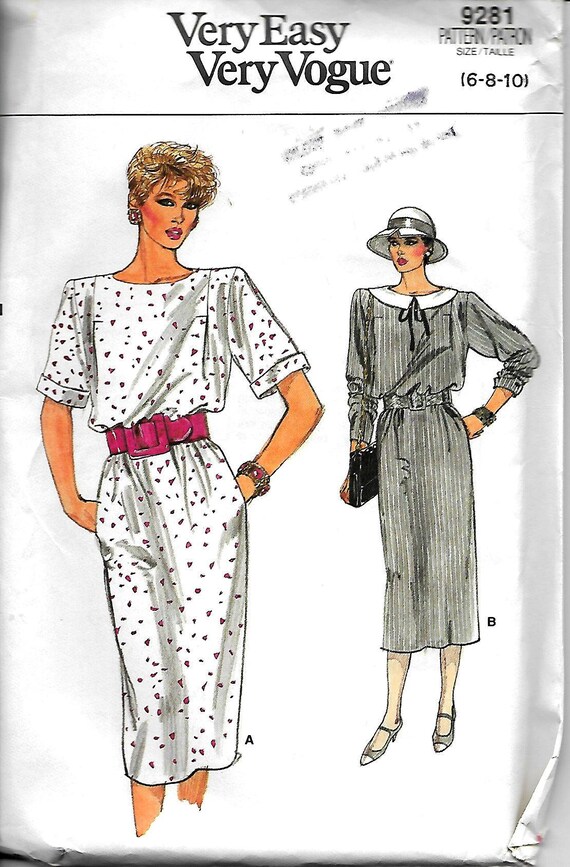 green emerald velvet dress PDF - 1960s Pattern, Vogue Cocktail, Evening Dress - Bust 36 (92cm)