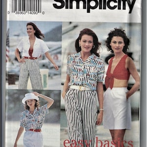 Simplicity 8430  Misses Pants, Shorts, Top, Shirt  Size 4-8      UNCUT