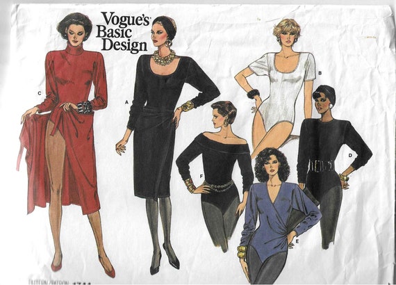 Vogue 1744 Misses Bodysuit and Skirt Size 12 CUT