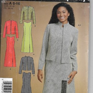 Simplicity 4921    Misses/Petites Dress or Jumper and Lined Jacket   Size 6–16    UNCUT