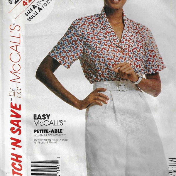 McCall's 4219  Misses Blouse and Culotte    Size 10,12,14    Uncut